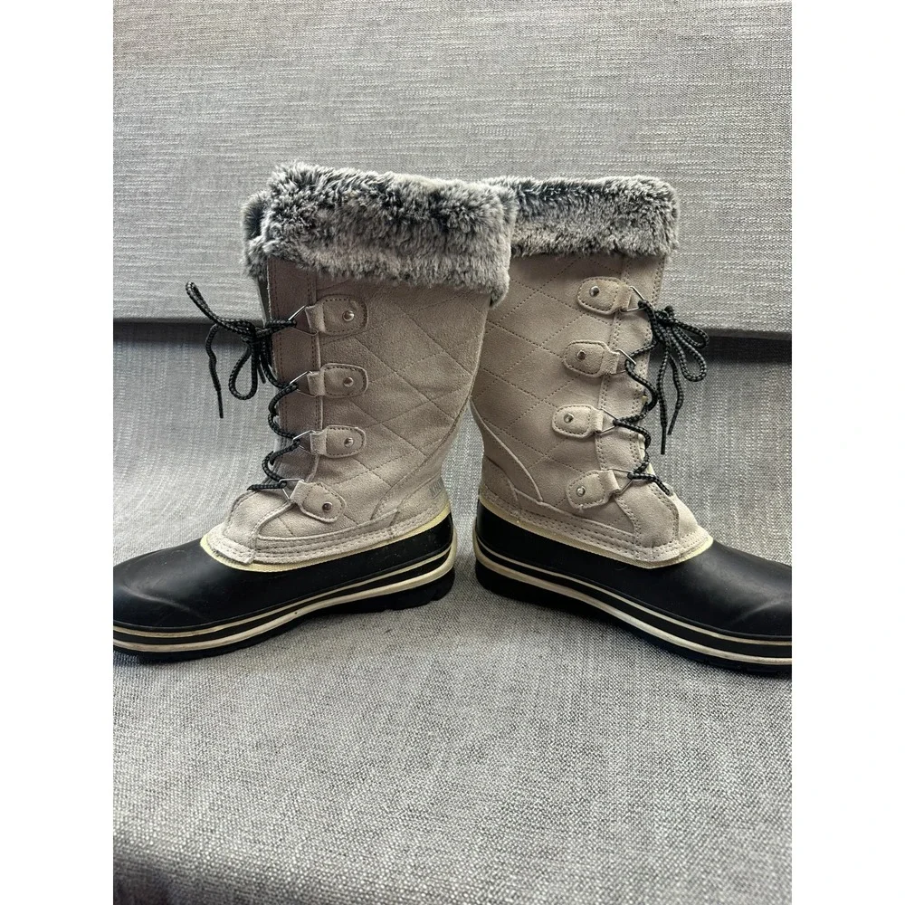 Khombu Emily 1323895 Womens 8 M Brown Suede Faux Fur Mid Calf Winter Snow Boot